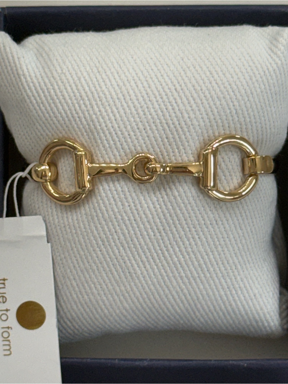 Gold Horsebit Link Bangle Bracelet - True to Form NIB